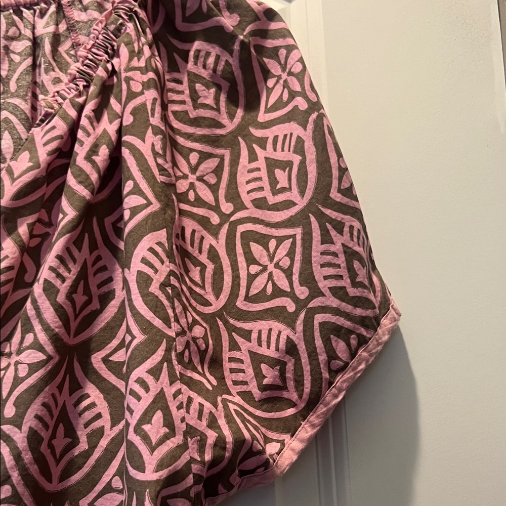 Velvet by Graham & Spencer Pink and Brown Patterned Blouse - Picture 3 of 6